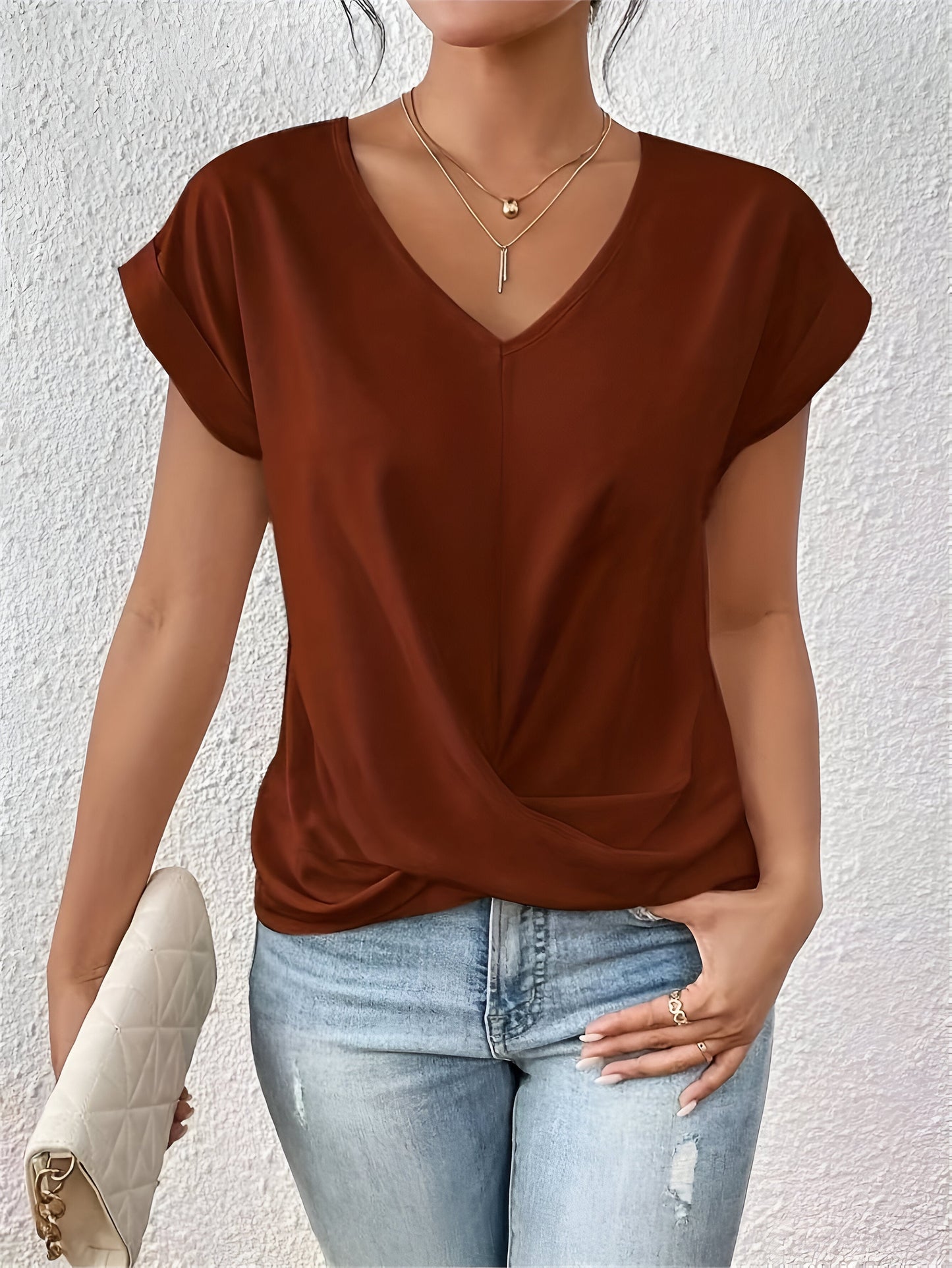 Stilværk™ | Casual T-shirt med sweetheart halsudskæring