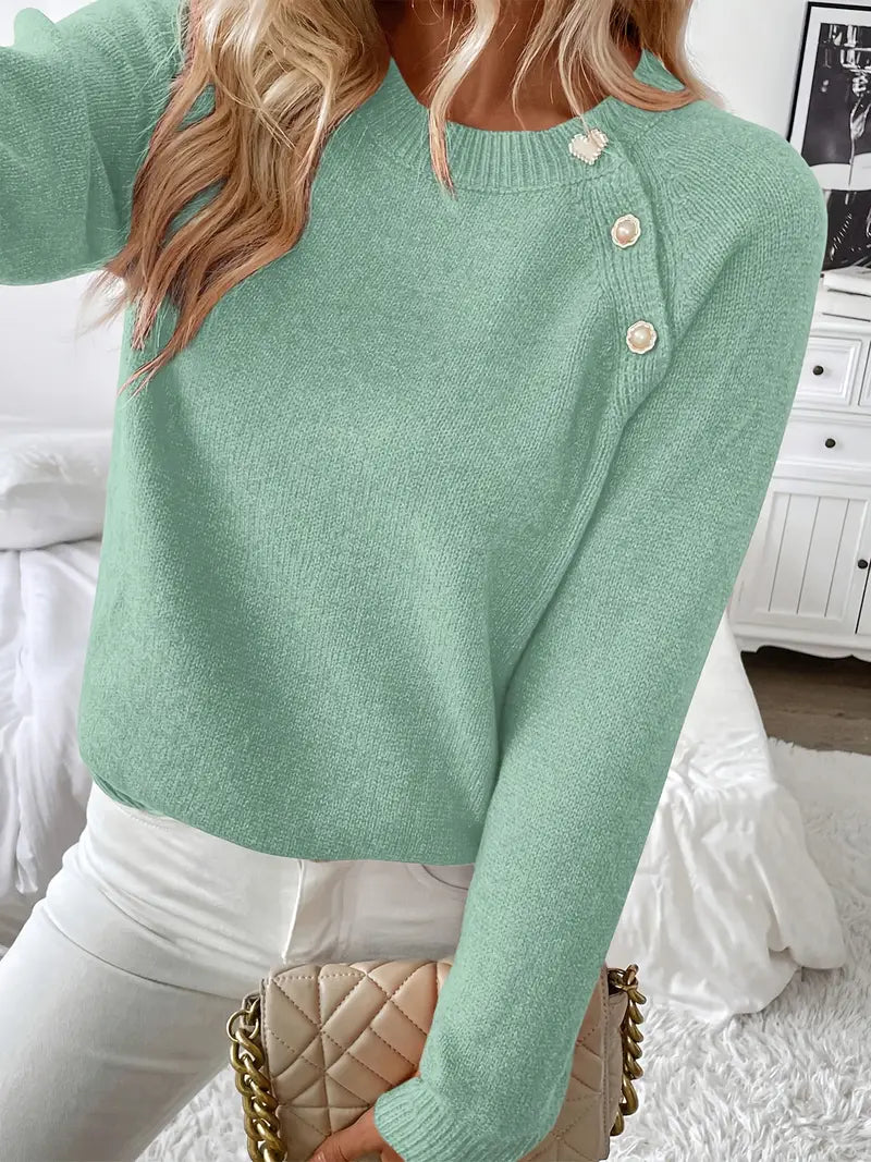 Stilværk™ | Sweater med perleknapper