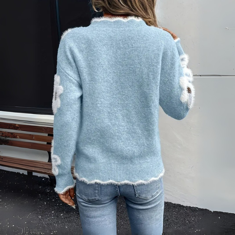 Stilværk™ | Behagelig V-hals sweater med præstekrave