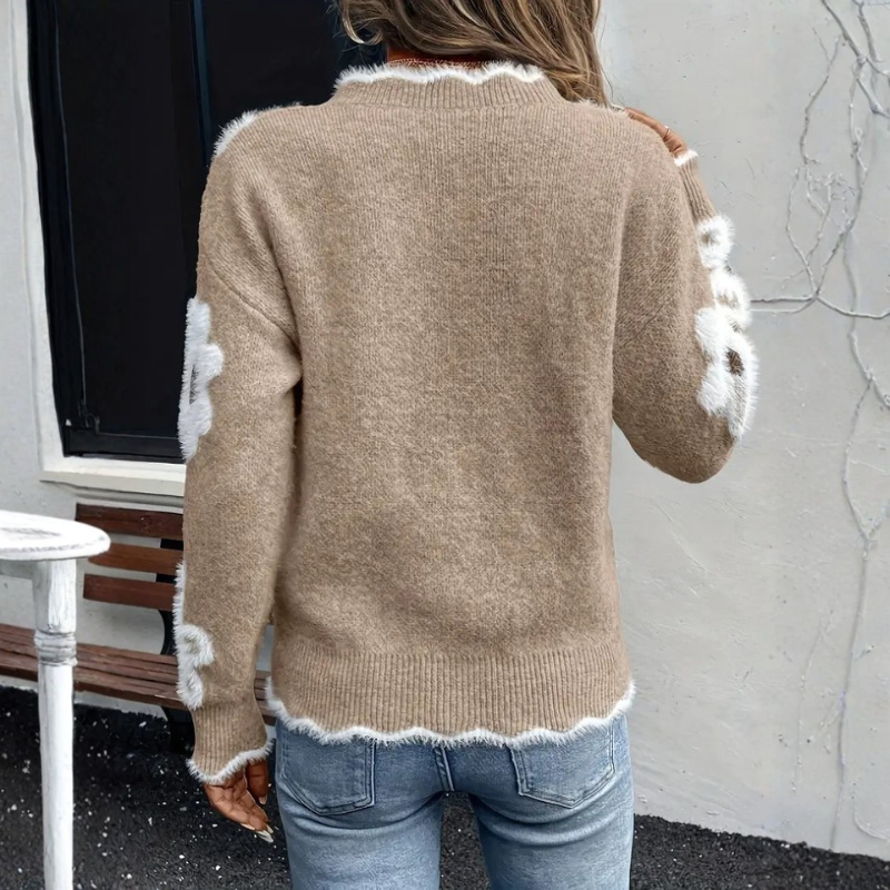 Stilværk™ | Behagelig V-hals sweater med præstekrave