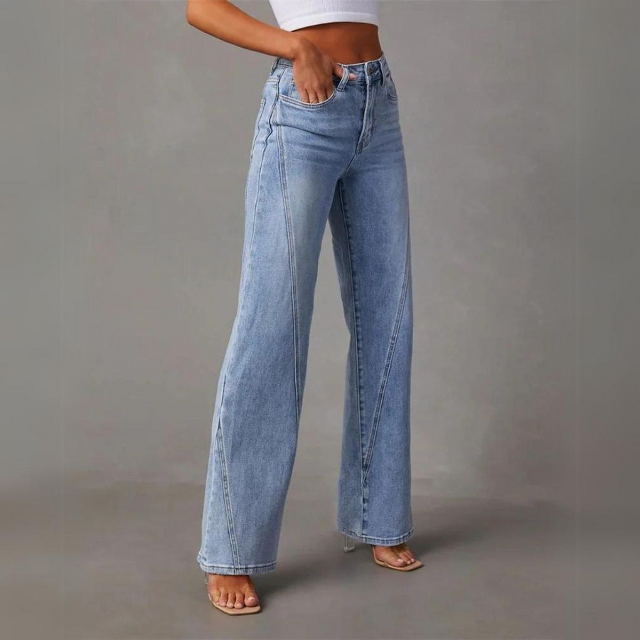 Stilværk™ | Stilfulde Højtaljede Wide-Leg Jeans
