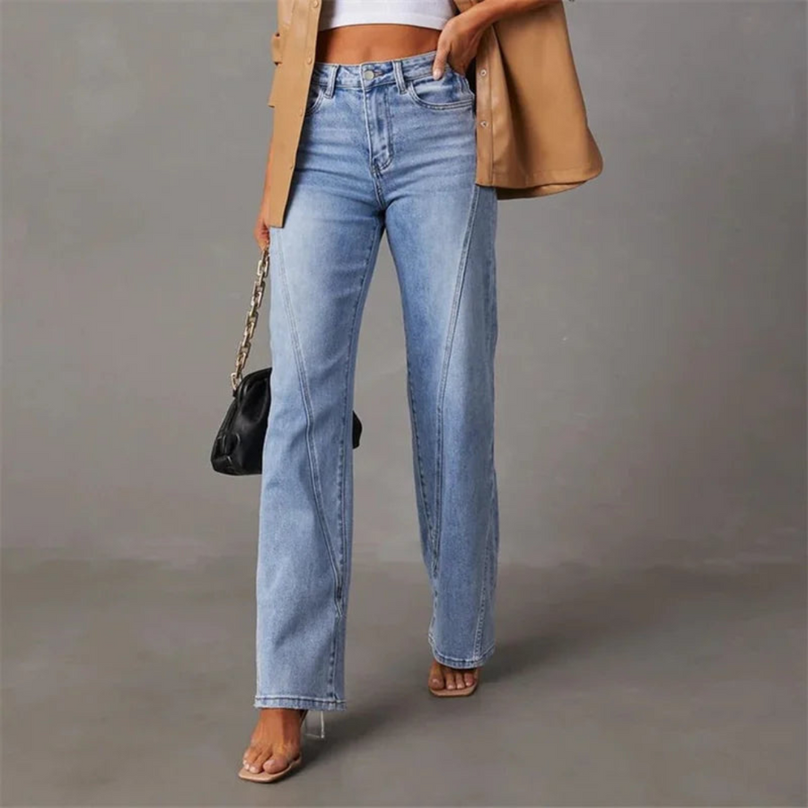 Stilværk™ | Stilfulde Højtaljede Wide-Leg Jeans