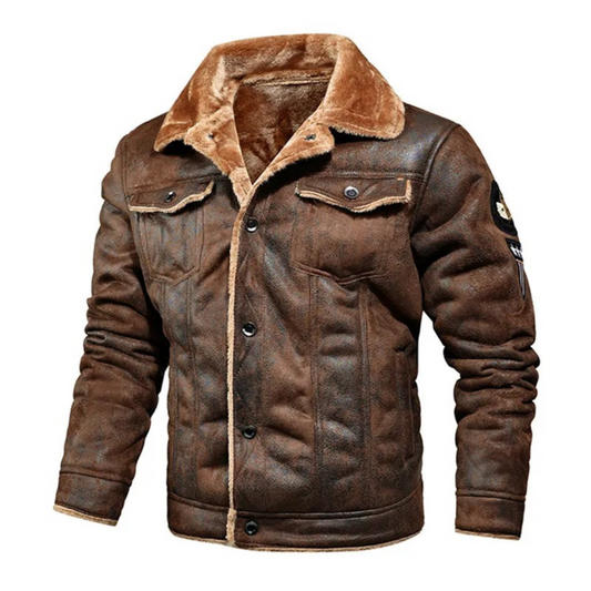 Stilværk™ | Herre Aviatorjakke med Shearling-for