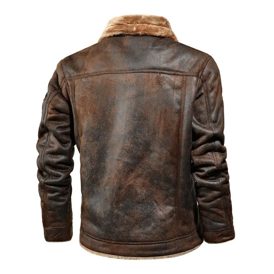 Stilværk™ | Herre Aviatorjakke med Shearling-for