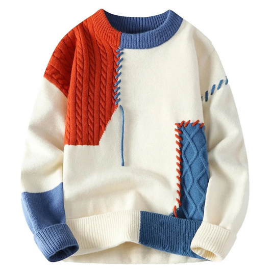 Stilværk™ | Stilfuld Patchwork-Sweater