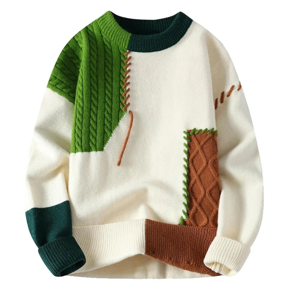 Stilværk™ | Stilfuld Patchwork-Sweater