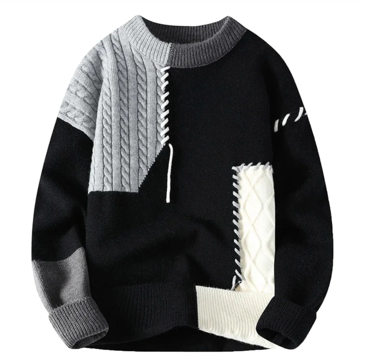Stilværk™ | Stilfuld Patchwork-Sweater