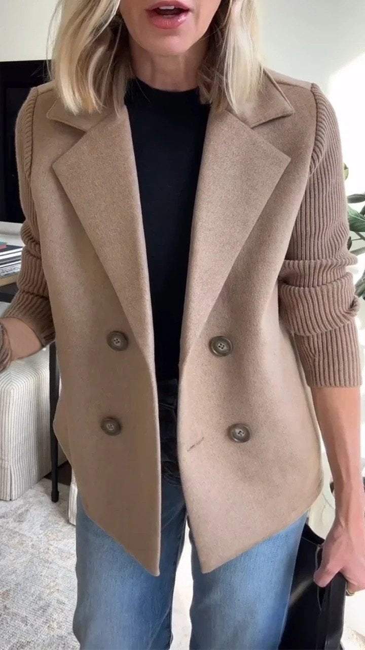 Stilværk™ | Elegant blazer med strikkede ærmer