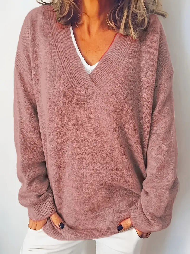 Stilværk™ | Blød og Tidløs V-Hals Sweater