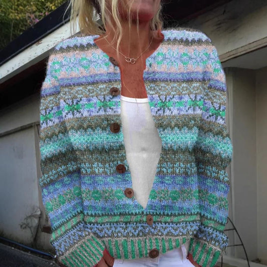 Stilværk™ | Let cardigan med legende print