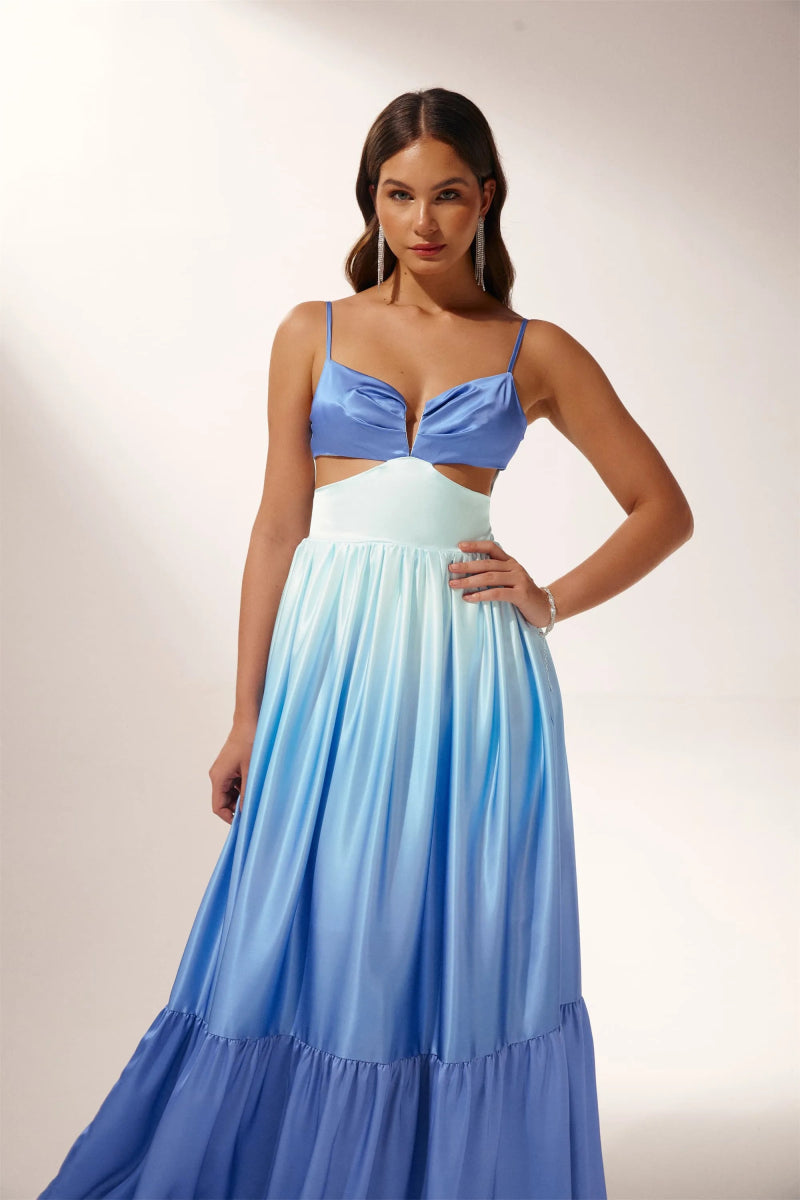 Stilværk™ | Ethel cut-out ombré maxislipkjole