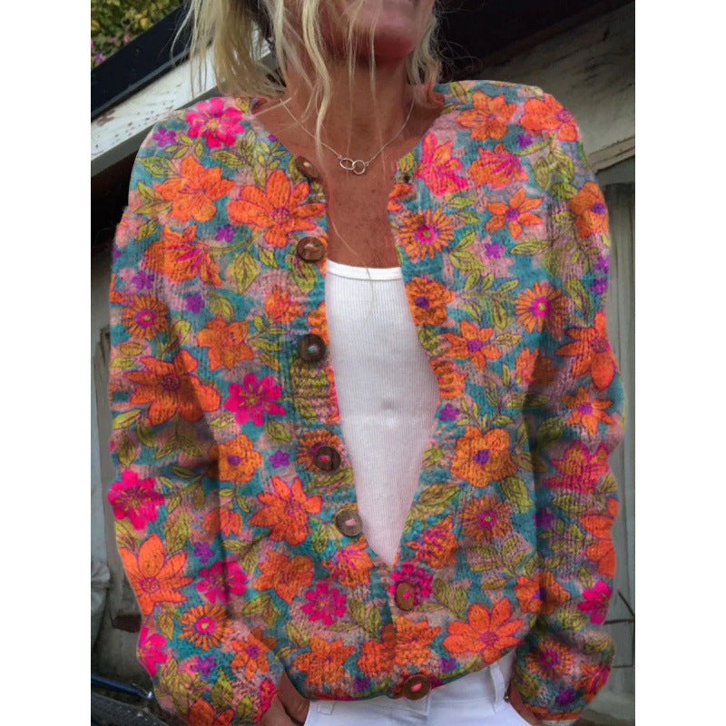 Stilværk™ | Let cardigan med legende print