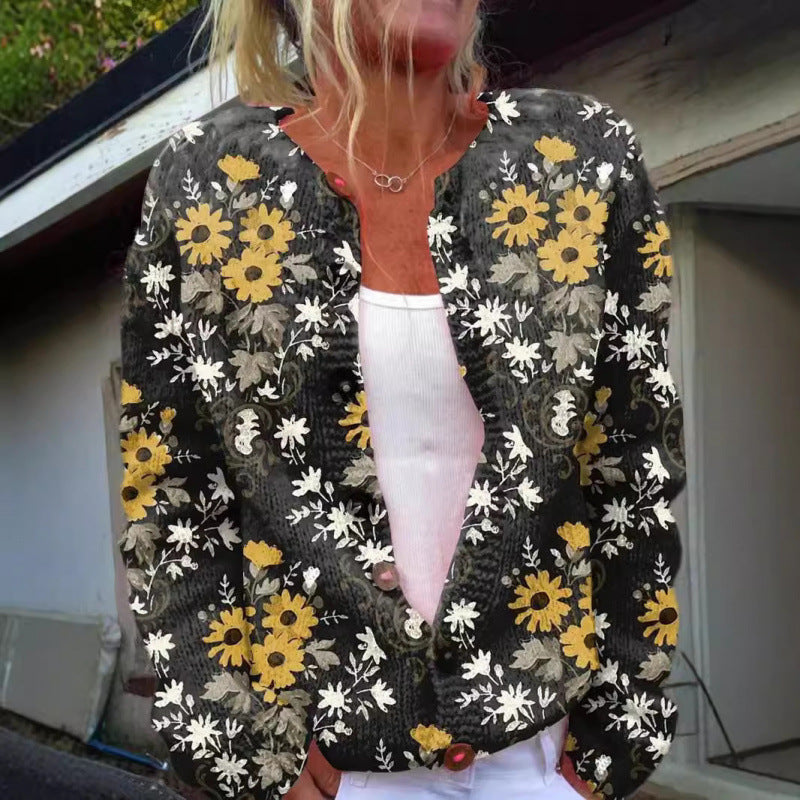 Stilværk™ | Let cardigan med legende print
