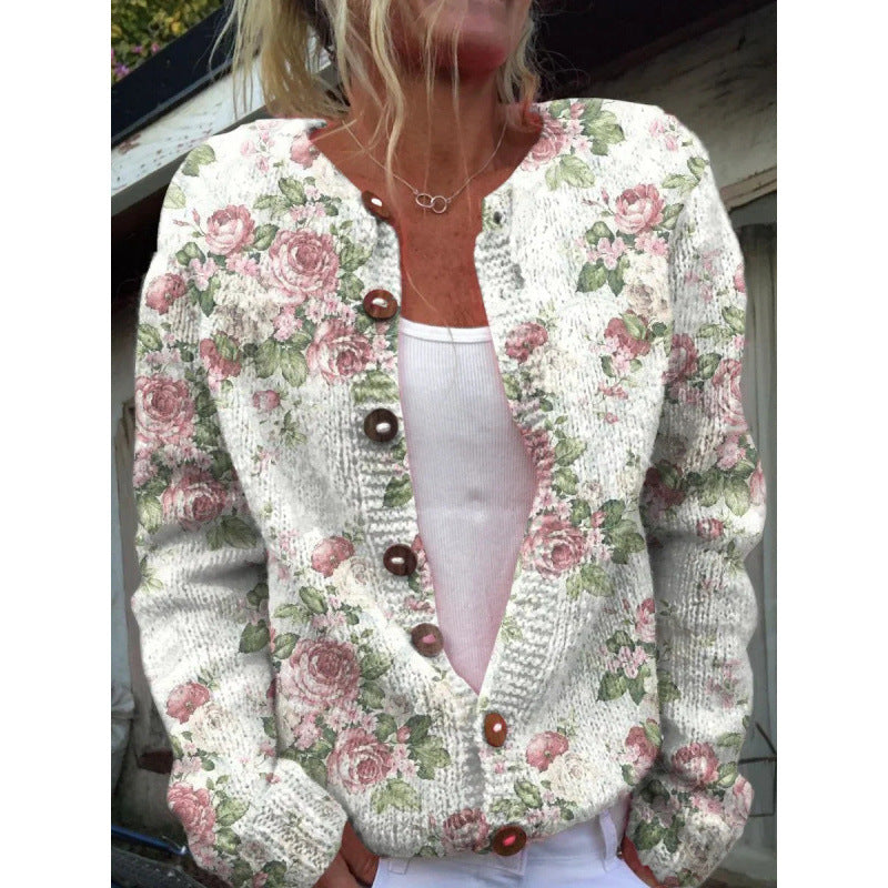 Stilværk™ | Let cardigan med legende print