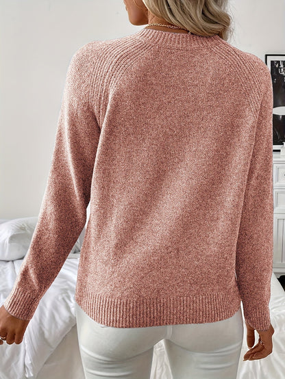 Stilværk™ | Elegant Strikket Trøje med Perledetaljer
