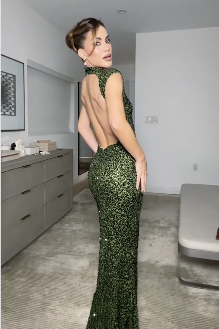 Stilværk™ | Elastisk paillet-maxikjole uden ryg