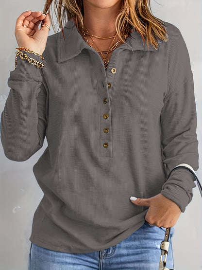 Stilværk™ | Blød og Afslappet Langærmet Bluse
