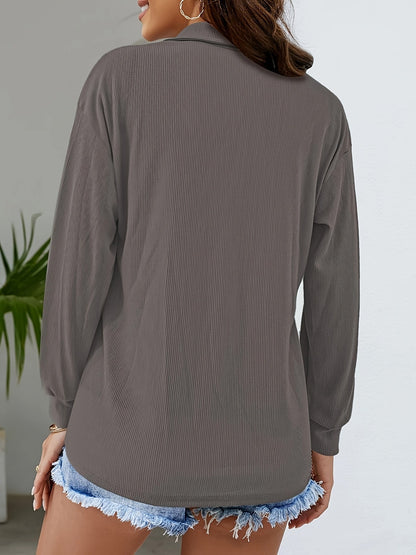 Stilværk™ | Blød og Afslappet Langærmet Bluse