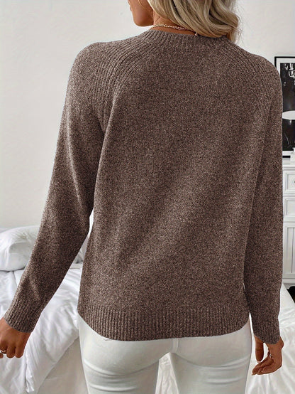 Stilværk™ | Elegant Strikket Trøje med Perledetaljer