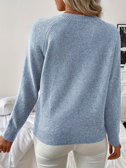 Stilværk™ | Elegant Strikket Trøje med Perledetaljer