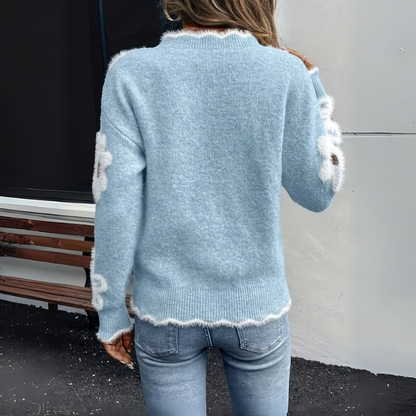 Stilværk™ | Behagelig V-hals sweater med præstekrave