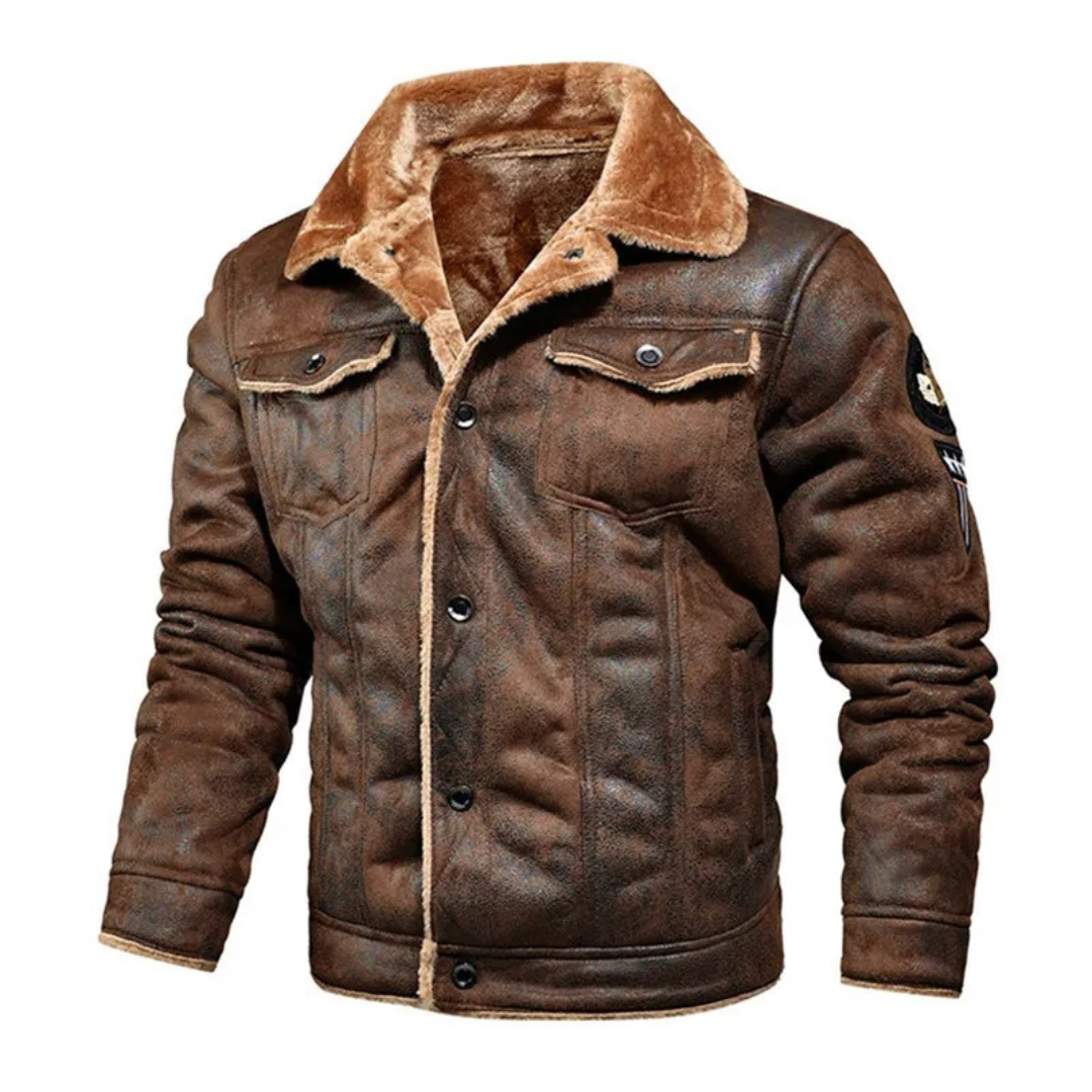 Stilværk™ | Herre Aviatorjakke med Shearling-for