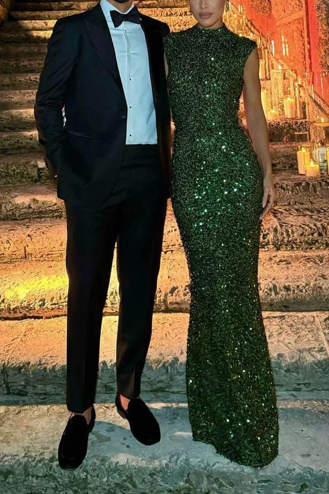 Stilværk™ | Elastisk paillet-maxikjole uden ryg