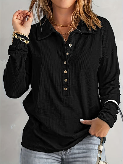 Stilværk™ | Blød og Afslappet Langærmet Bluse