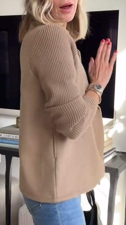 Stilværk™ | Elegant blazer med strikkede ærmer