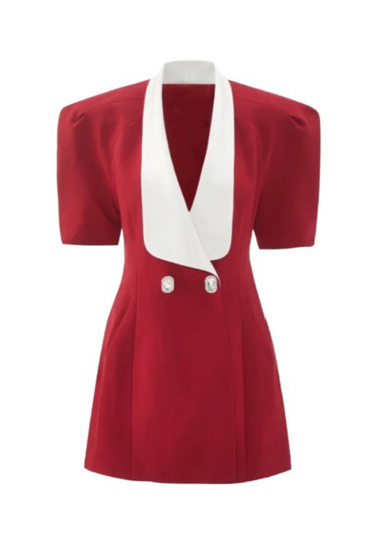 Stilværk™ | Elsie V-udskæring rygløs satin-minikjole