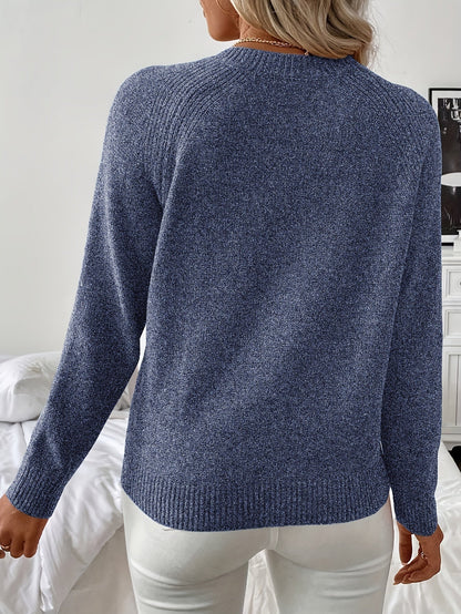 Stilværk™ | Elegant Strikket Trøje med Perledetaljer