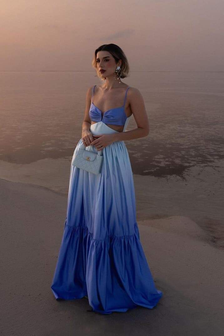 Stilværk™ | Ethel cut-out ombré maxislipkjole