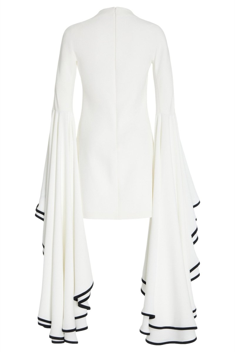 Stilværk™ | Maxine kontrasterende minikjole med flæseærmer