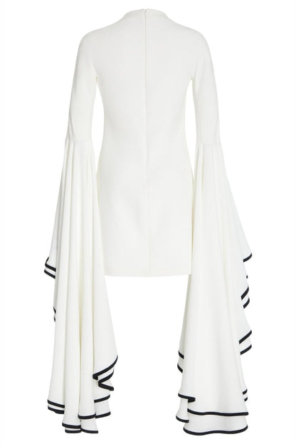 Stilværk™ | Maxine kontrasterende minikjole med flæseærmer